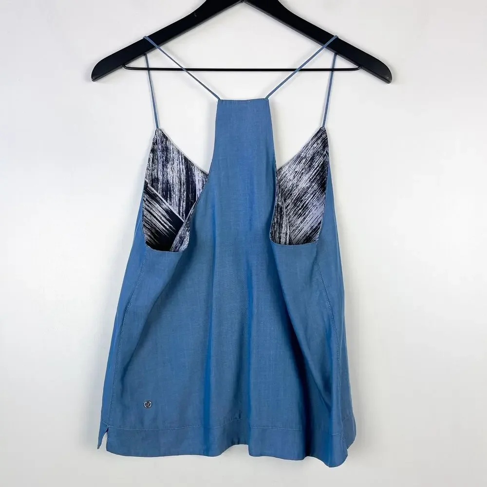 Lululemon Chambray V-Neck Flowy Cami Tank Top Blue - 8